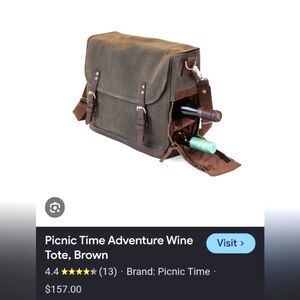 Legacy canvas With Magnetic Buckles Green & Brown Picnic Bag